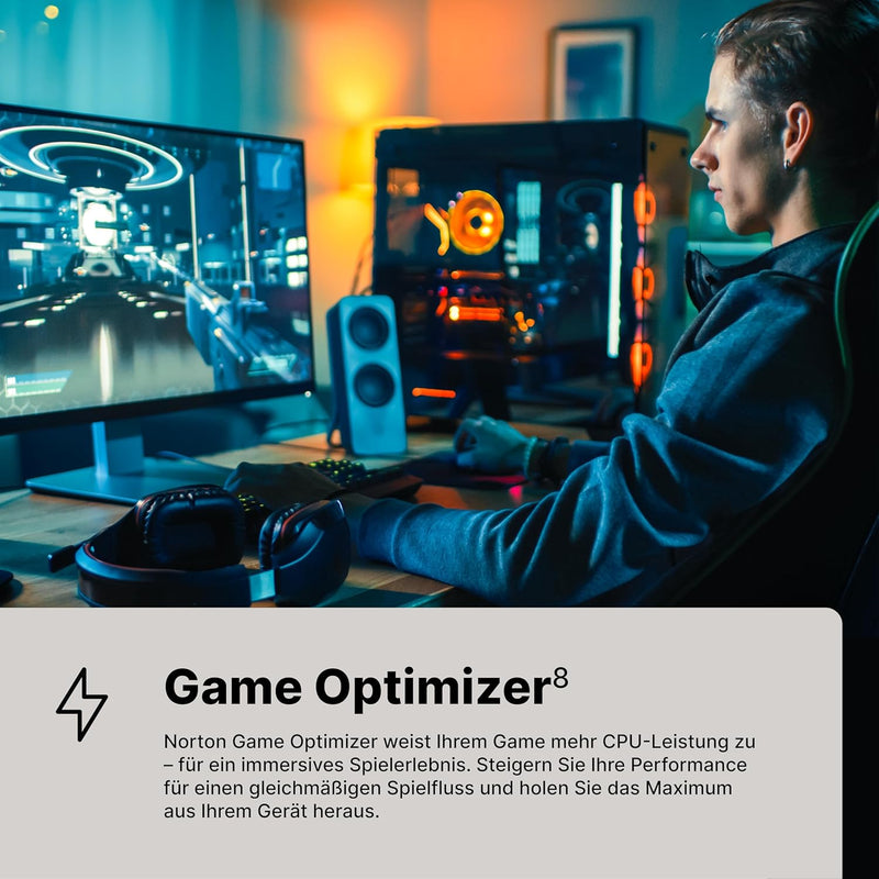 Norton 360 for Gamers 2021, Cybersicherheit für PC-Gamer, Mac oder Mobilgerät |3 Geräte| 1 Jahr | PC