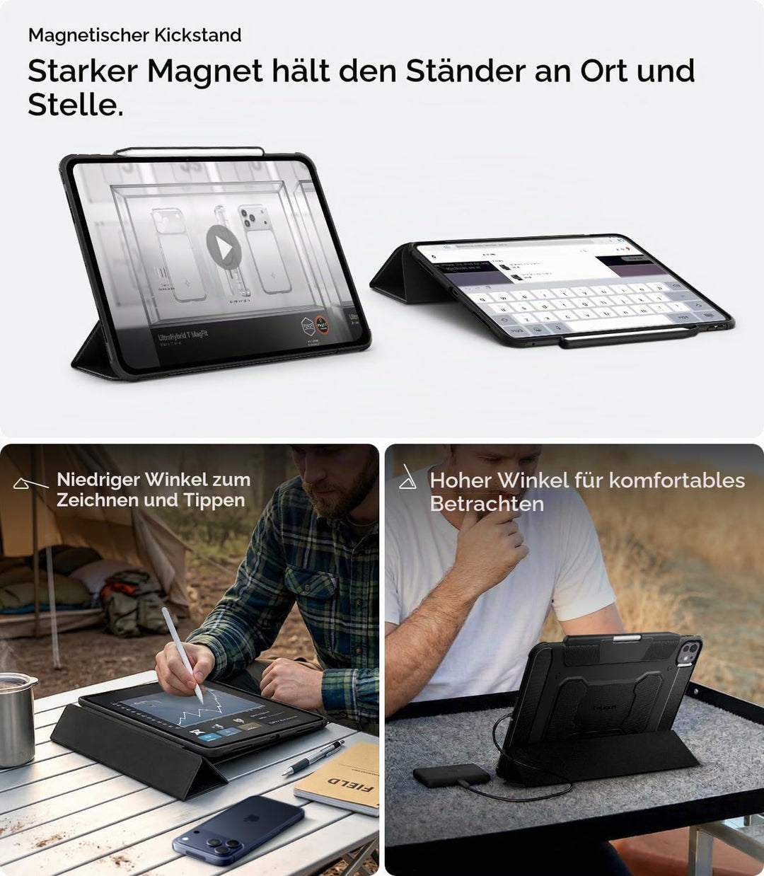 Spigen Rugged Armor Pro Hülle für iPad Pro 11 Zoll M5 (2025) / M4 (2024) Chip Robustes Case Auto Sch