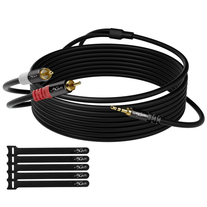 Klinke 3,5mm auf Cinch Kabel 15 Meter,2 RCA Stecker auf Aux Stereo Audioadapter,Aux-Cinch Y Splitter