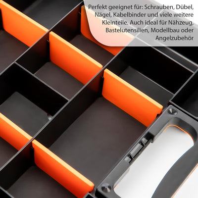BigDean 5 Stück Sortimentskasten stapelbar 38x33x6cm praktische Sortierbox mit 16 Fächern – Werkzeug