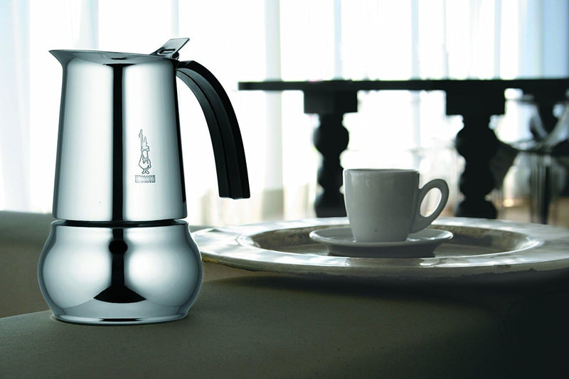 Bialetti Kitty 6 Tassen silber Espressokocher Edelstahl