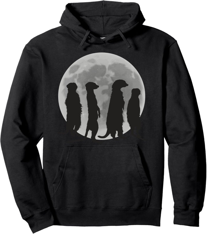 Erdmännchen Geschenk Lustiges Süsses Meerkat Mond Pullover Hoodie
