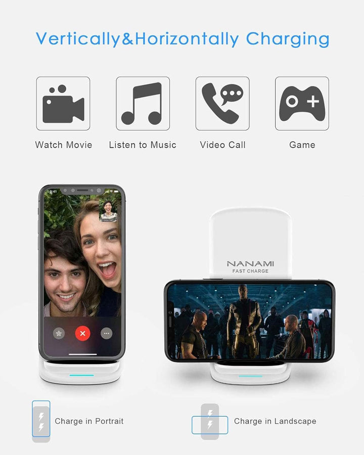 NANAMI Fast Wireless Charger, Handy-induktionsladegeräte (mit USB ladegerät Quick Charge 3.0 Adapter