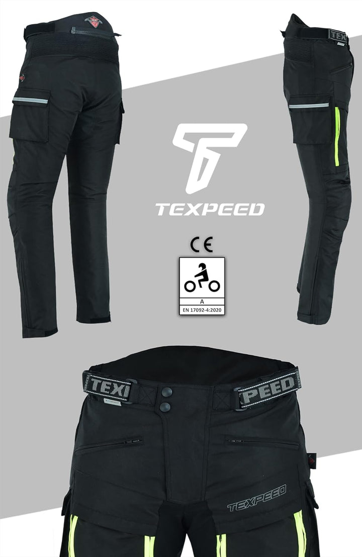 TEXPEED Motorradhose Mit Protektoren Herren - Textil Wasserdicht Motorroller Motorrad Bikerin Mit CE