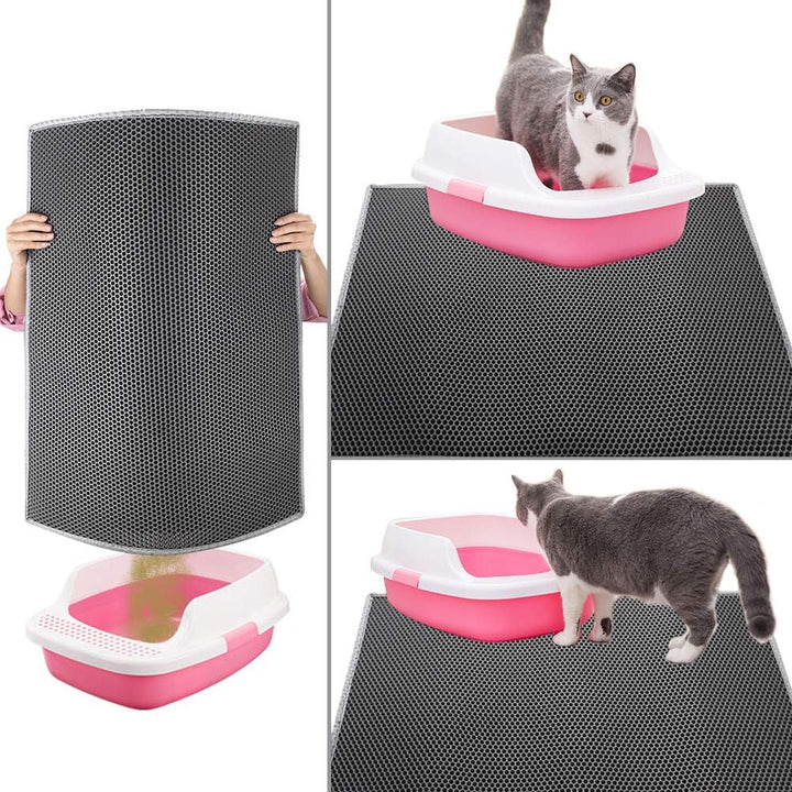 Pieviev Katzenklo Matte, Katzenstreu Matte Katzenklo Unterleger Waben Design Katzenklo Vorleger wass