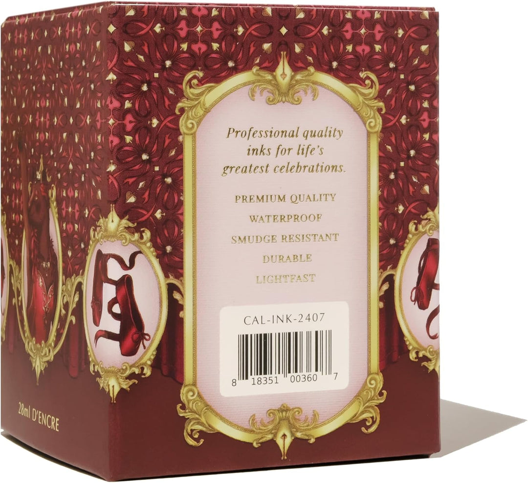 Ferris Wheel Press, Calligraphy Ink, Deep burgundy with gold shimmer, 28ml