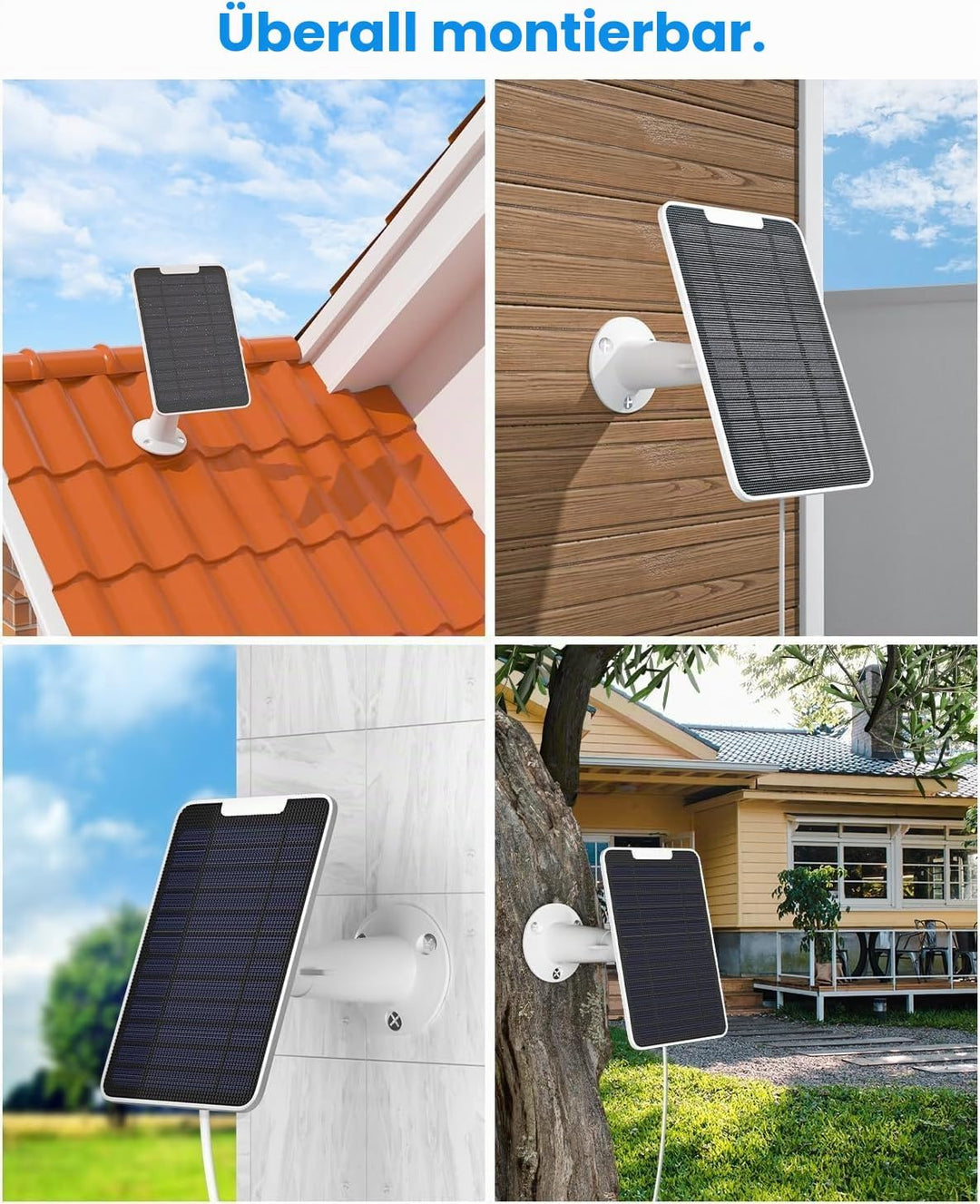 Solarpanel kompatibel mit Arlo Essential Spotlight/XL-Strahler-Kamera, 5W Solarpanel-Ladegerät, IP65