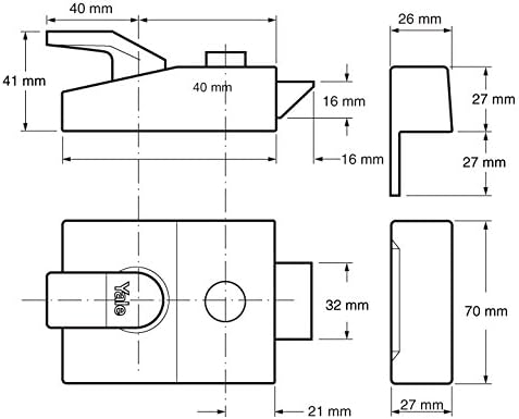 Yale Locks P84 Standard Nightlatch DMG Cylinder Brass Cylinder 40mm Backset Visi, Brass Cylinder 40m