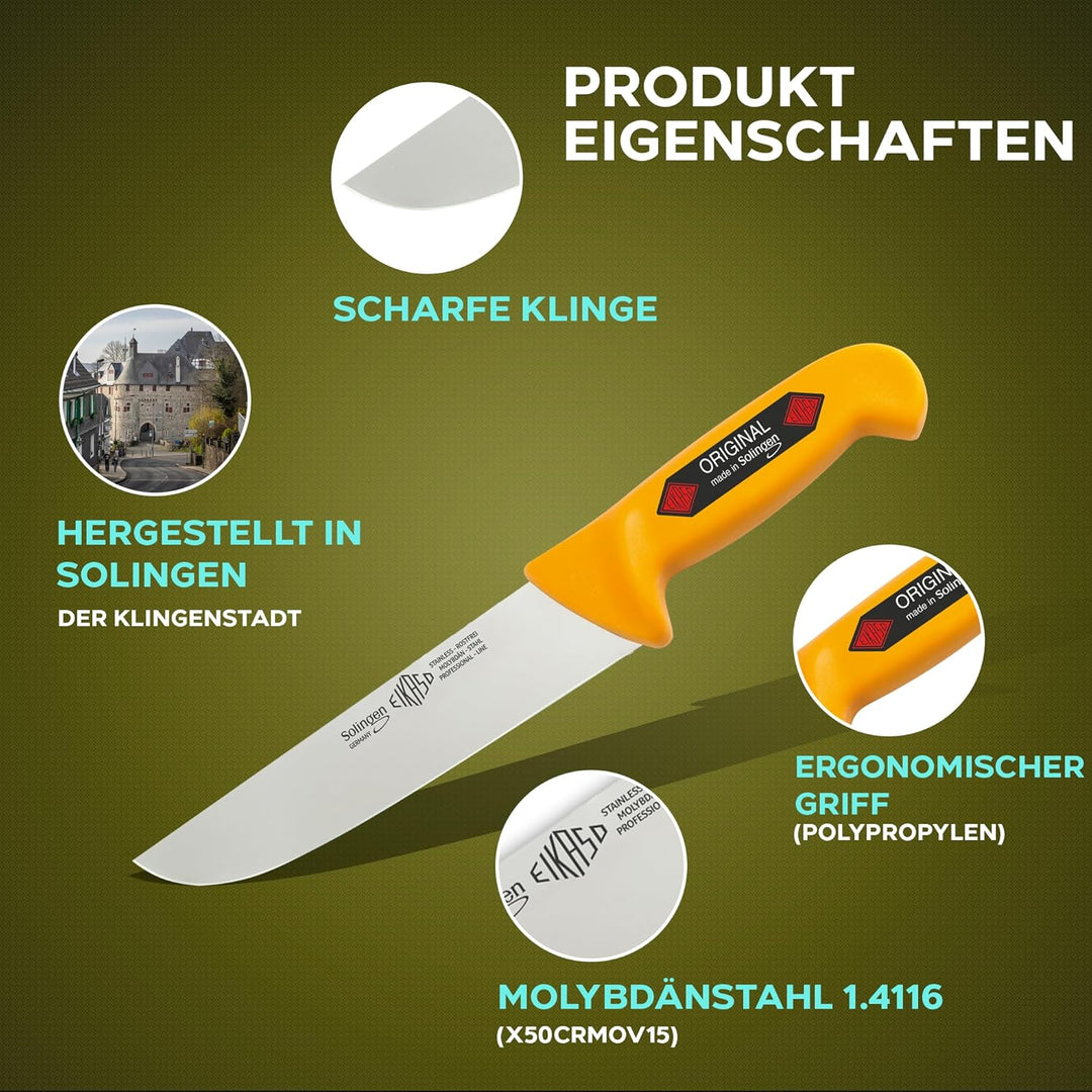 EIKASO 1241830-302 Blockmesser Gerade, 18cm Steif Klinge, 32cm Länge 18 cm, 18 cm