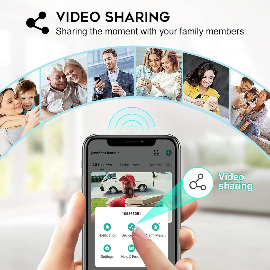 XTU WLAN Video Türklingel mit Kamera 2K HD Kabellose Video Doorbell mit Gong, Smarte Türklingel mit