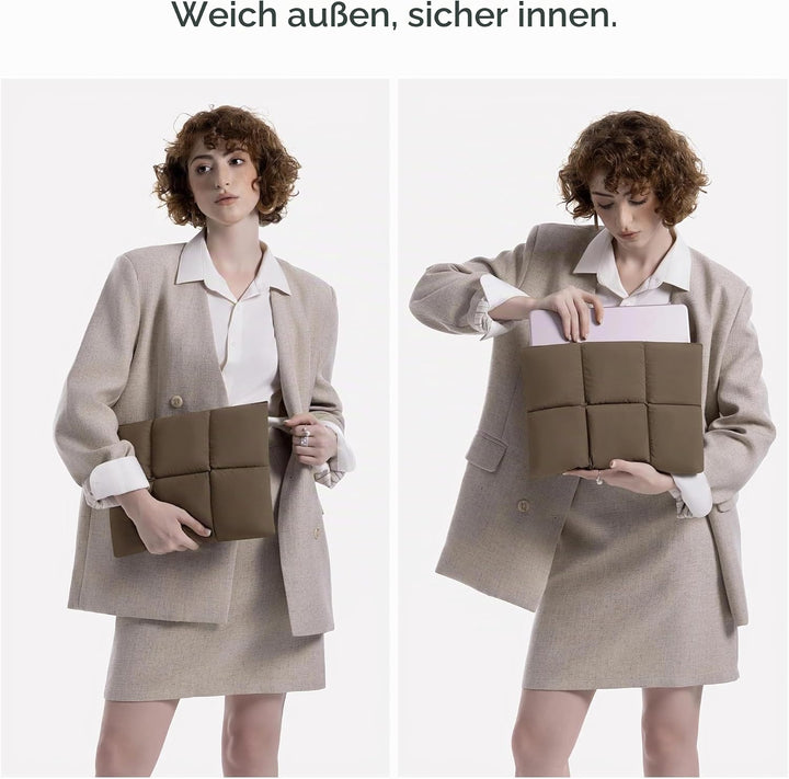 Comfyable Puffy Laptop-Hülle, 33 cm (14 Zoll), gesteppte Puffer-Laptop-Tragetasche, Kissenhülle, kom