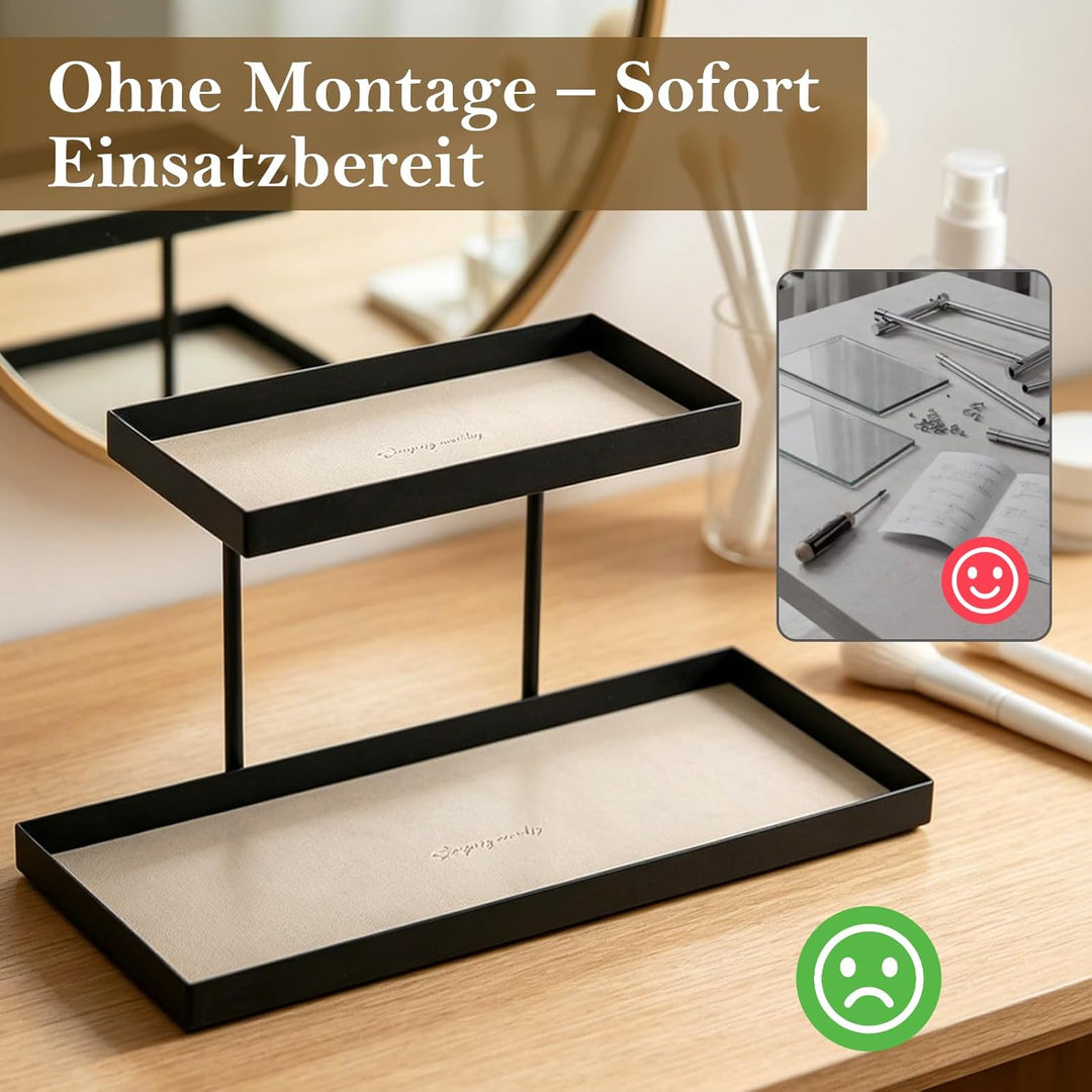 Parfüm Organizer, Doppelstöckiges Parfum Organizer ohne Montage, Eleganter Modernes Parfüm Ständer a