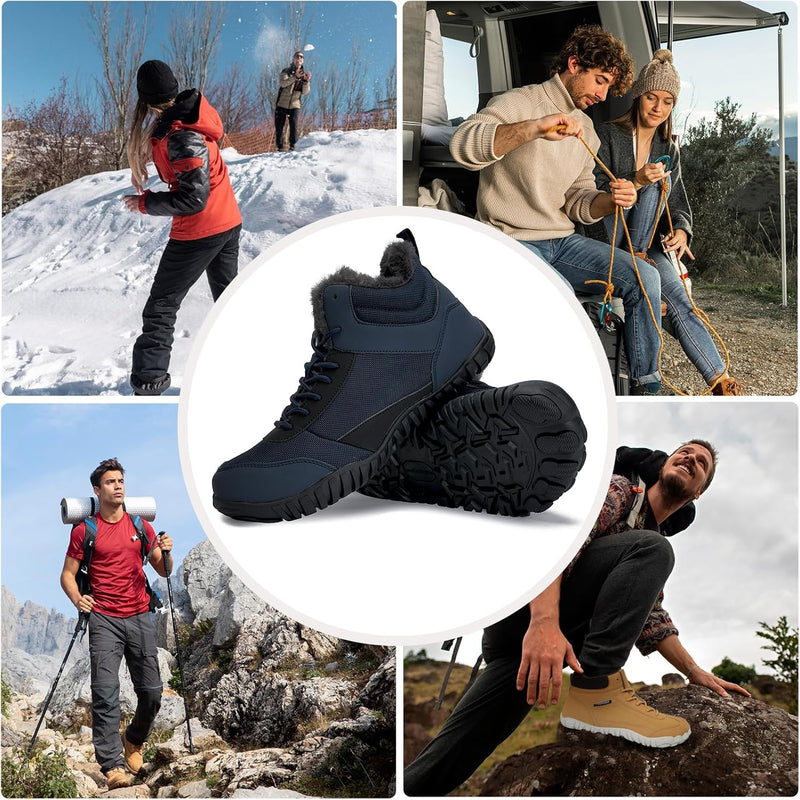 IceUnicorn Barfuss Schuhe Damen Winter Barfussschuhe Herren Trekking Wanderhalbschuhe Breiter Zehenb