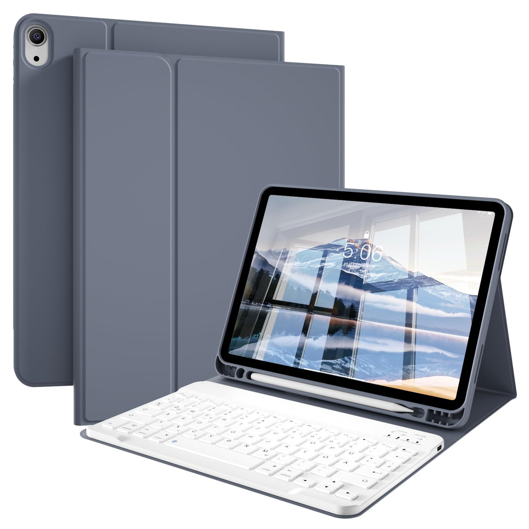 Tastatur Hülle für iPad Air 11 Zoll M4/M3/M2 &amp; iPad Air 5./4. Gen | Magnetisch Abnehmbare Kabellose