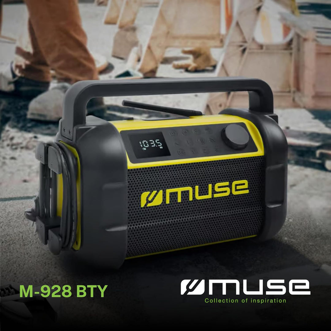 Muse M-928 BTY Baustellenradio, robust, Staub- und spritzwassergeschützt (IP64), mit Bluetooth und U