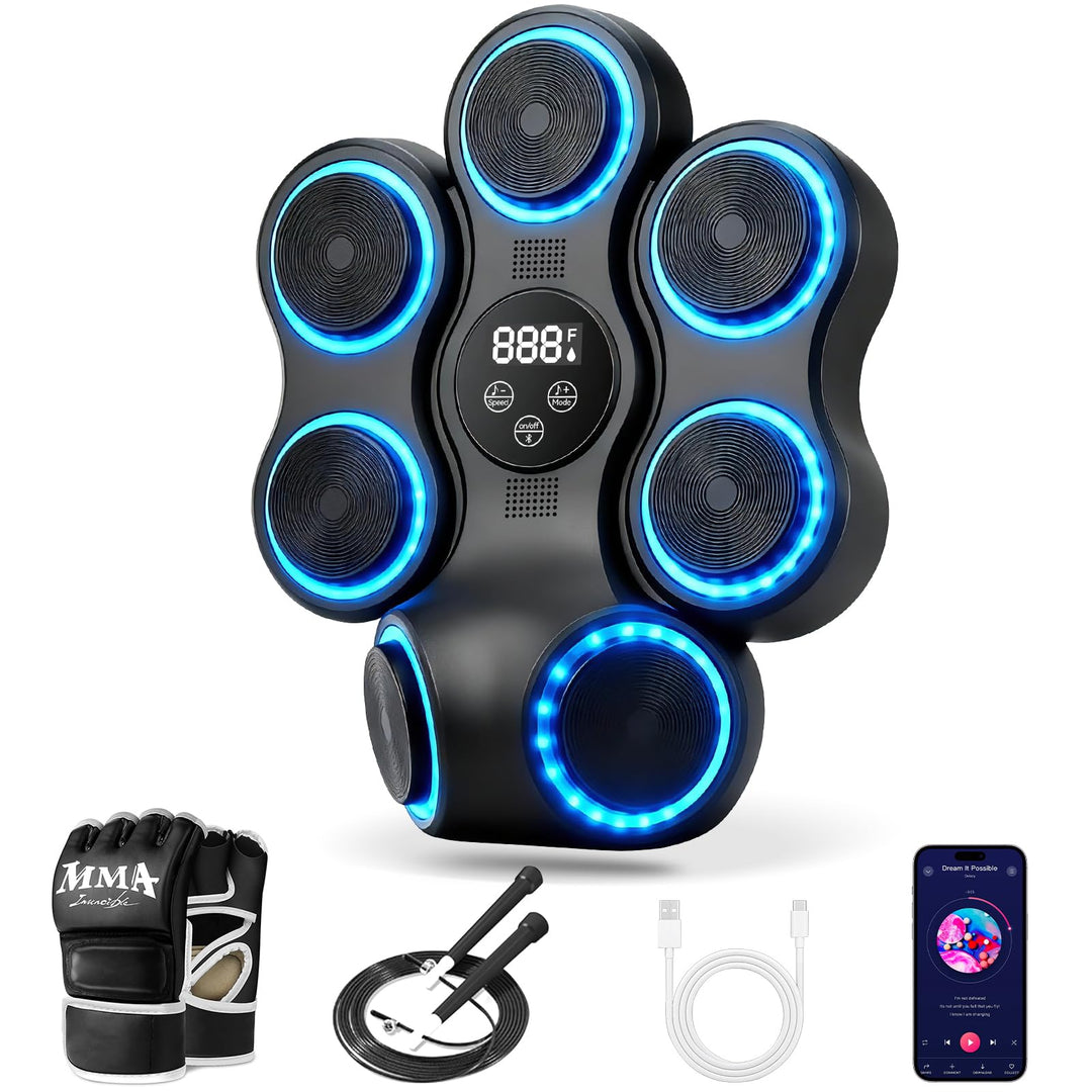 Smart Music Boxing Machine mit LED-Lichtern, Bluetooth Musikboxing Maschine mit 9 Geschwindigkeitsmo