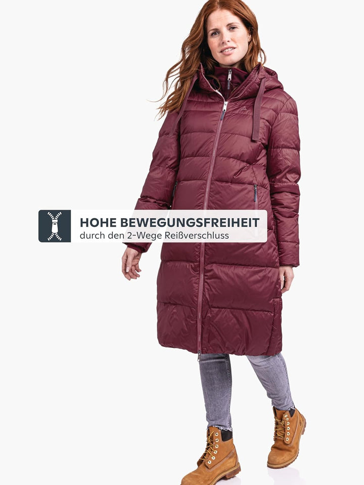 Schöffel Damen Down Coat Kenosha L, wind- und wasserabweisender Daunenmantel mit RDS-zertifizierten