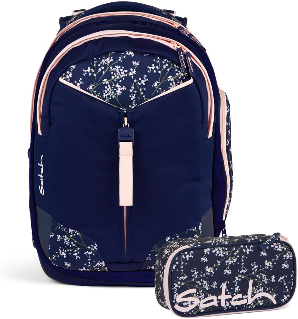 satch Match Schulrucksack Set 2tlg. inkl. Schlamperbox, Bloomy Breeze