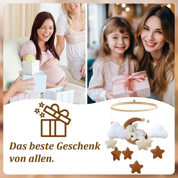 Mobile Baby Windspiele, Schlafen auf dem Mond Lämmchen, Mobile Wickeltisch Baby Mobile Babybett, Kin