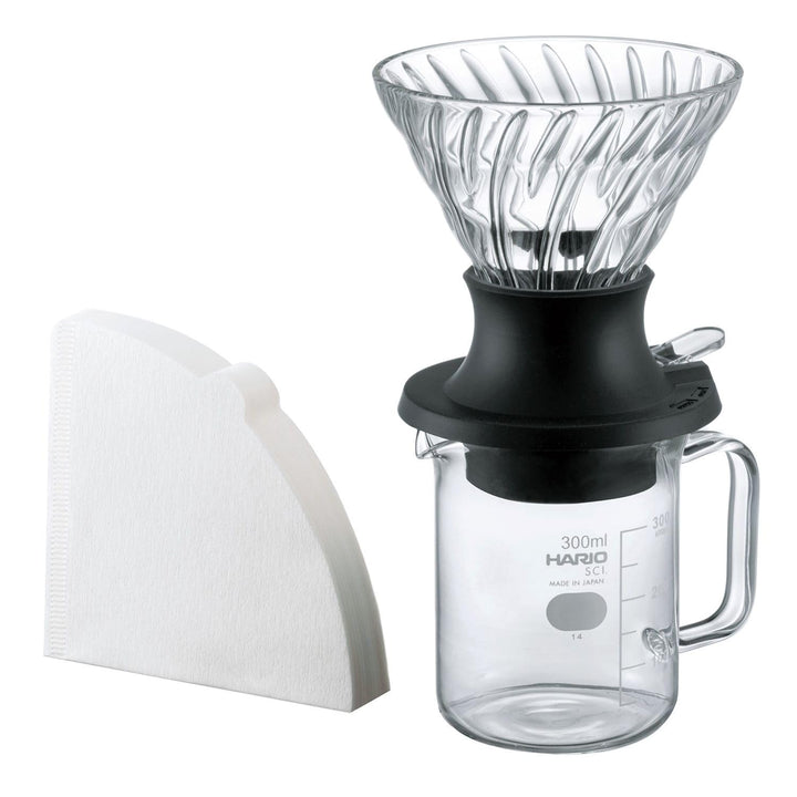 HARIO Start-Stop Dripper Set 200ml Handfilter Kaffeebereiter | SSD-5012-B, Schwarz Size 02 (Set) Sch