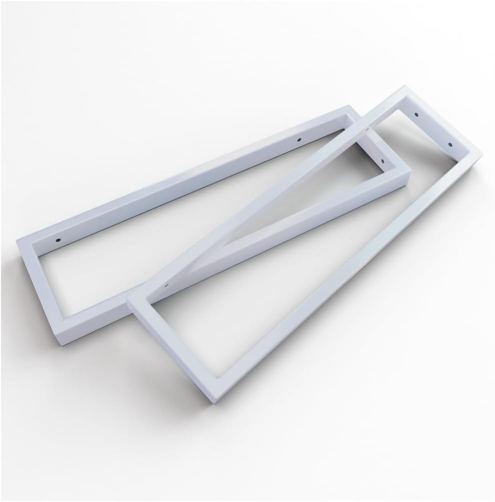 KERABAD 2 Stück Design Konsolenhalter für Waschtischplatte, Waschtischhalter, Regalhalter, Weiss-Mat