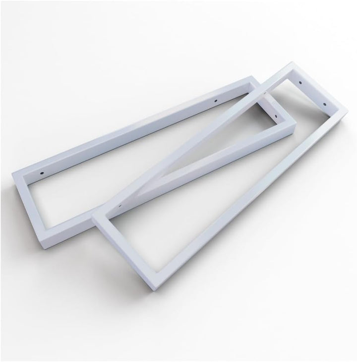 KERABAD 2 Stück Design Konsolenhalter für Waschtischplatte, Waschtischhalter, Regalhalter, Weiss-Mat