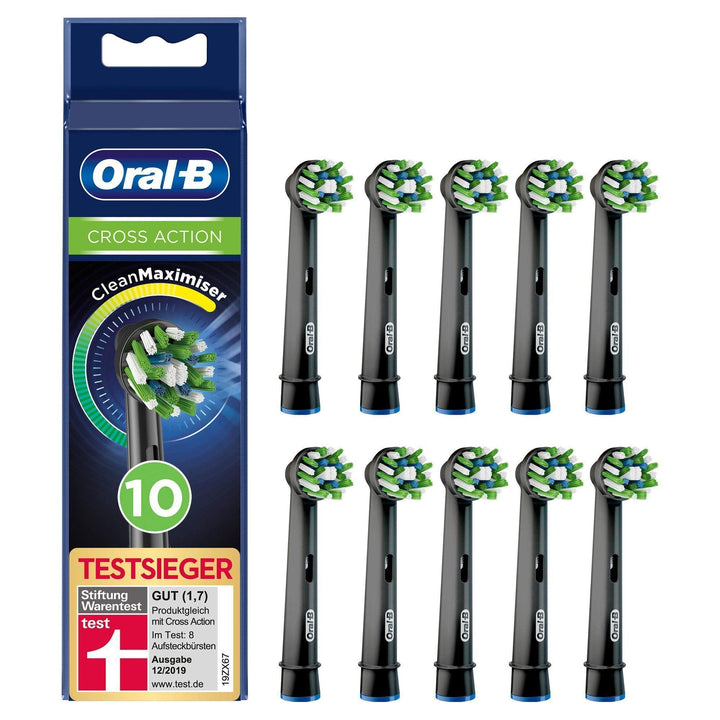 Oral-B CrossAction Black Edition Aufsteckbürsten mit CleanMaximiser-Borsten für ganzheitliche Mundre