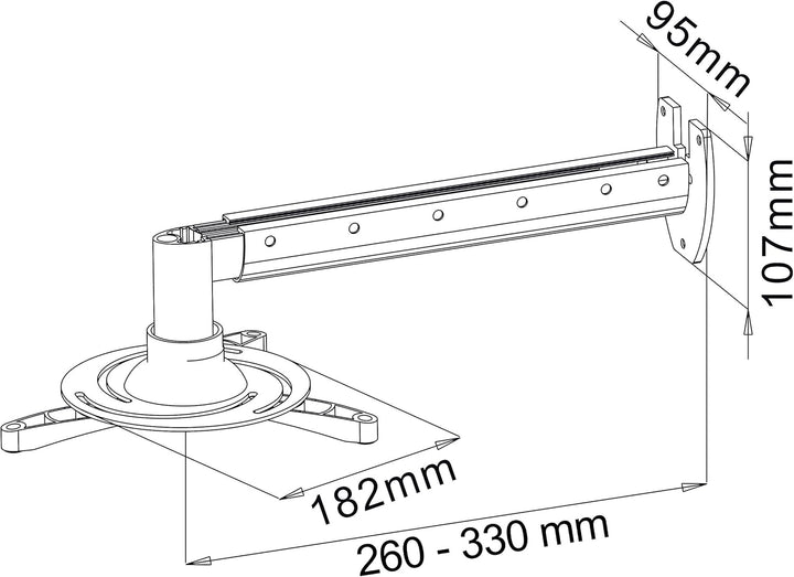 My Wall H16-5L, 20 Jahre Garantie, Wandhalterung Beamer (Belastbarkeit 35 cm, Deckenabstand 260/335m