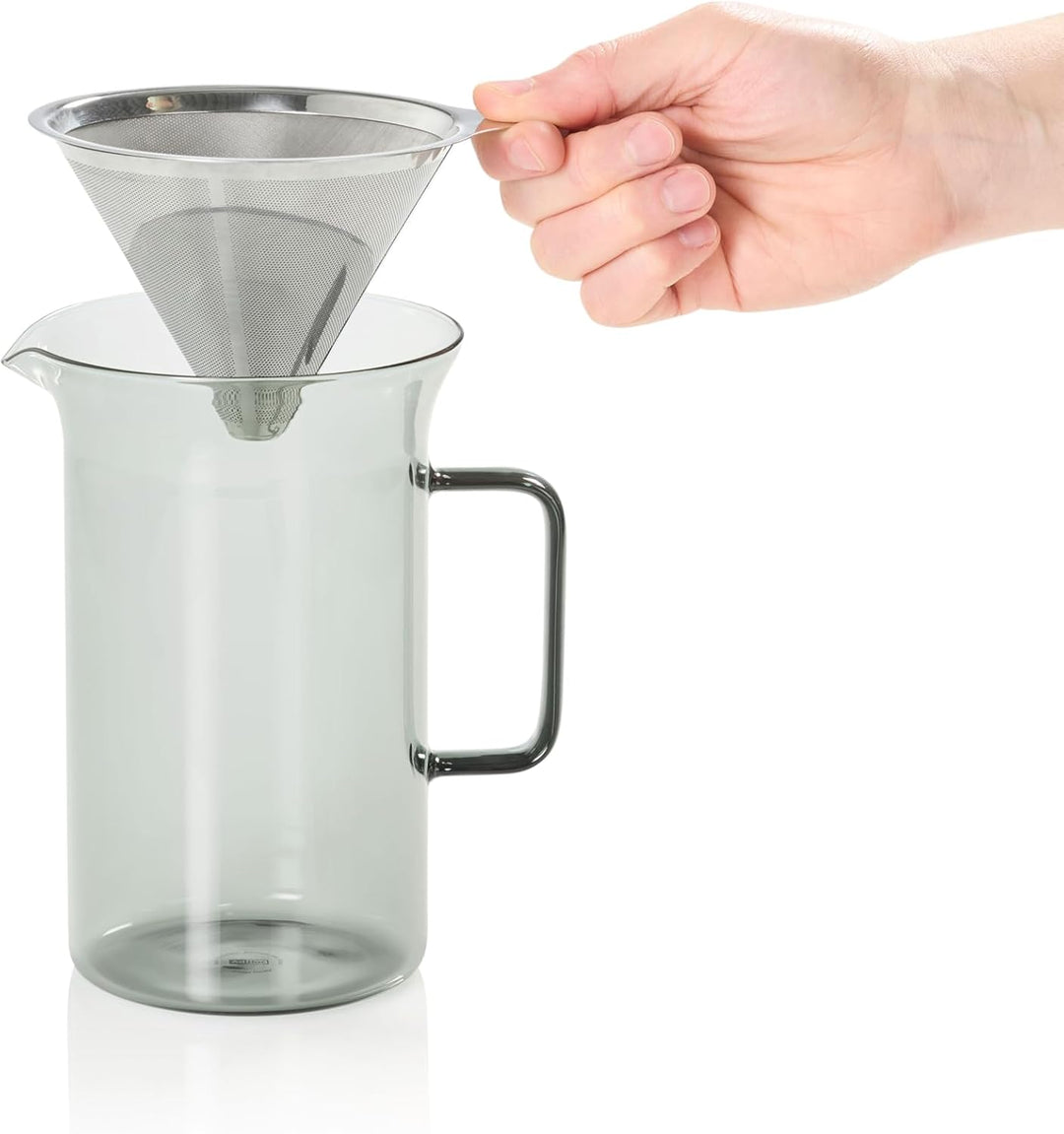 AdHoc MC82 Pour Over Kaffeebereiter Impact | 600 ml | Mundgeblasenes Borosilikatglas | Aromaschonend