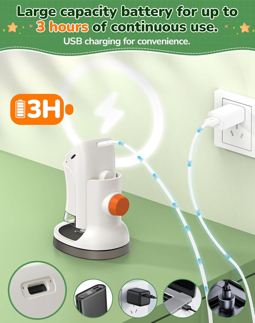 Tragbares Handmikroskop für Kinder: 1000 x Taschenmikroskop für Kinder mit 4K 5,1 cm LCD-Bildschirm,