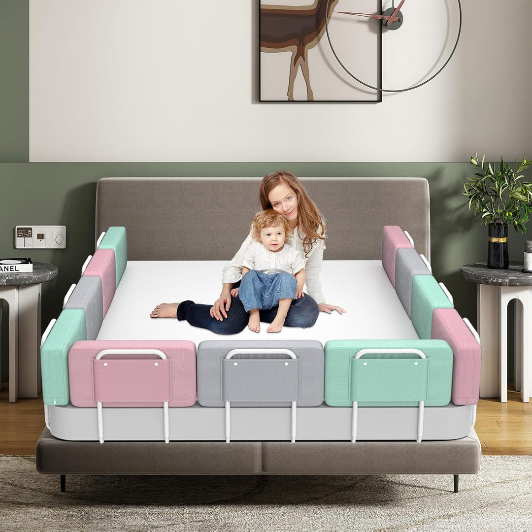 Bettgitter für Kinder – Rausfallschutz und Bettkantenschutz für Babybett und Kinderbett, Höhenverste