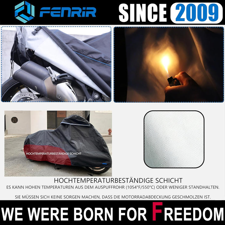FENRIR 245cm 420DOxford-Stoff Motorrad abdeckplane motorradabdeckungen Outdoor wasserdicht motorradg