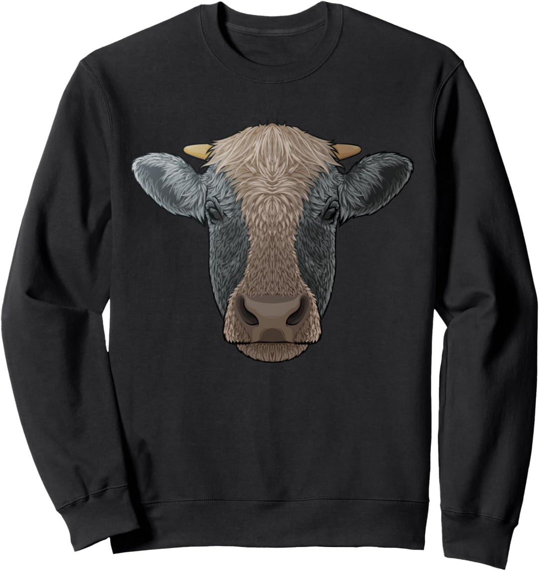 Kuh Gesicht Bovinae Rinderzüchter Farmer Tier Kinder Jungen Sweatshirt