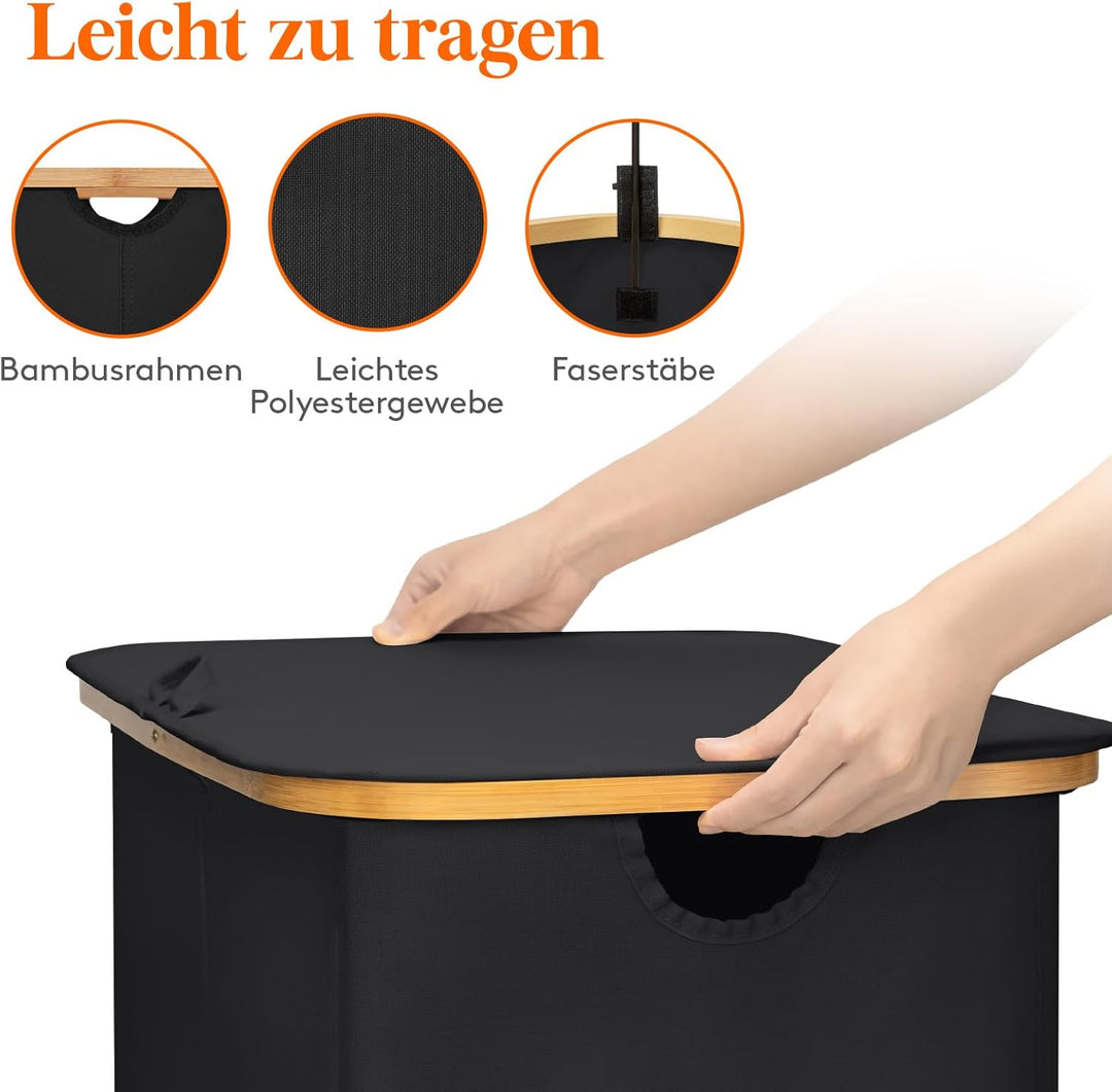 Lifewit 120L Pfandflaschen Sammelbehälter 2 fächer mit Deckel, Gross Pfandflaschen Behälter 2 Traget