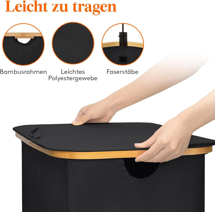 Lifewit 120L Pfandflaschen Sammelbehälter 2 fächer mit Deckel, Gross Pfandflaschen Behälter 2 Traget