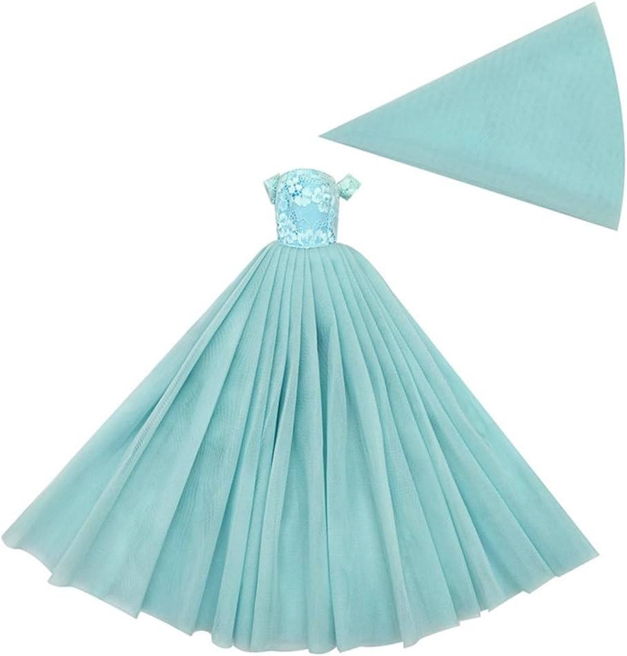 Kleidung und Zubehör für Puppenpuppen, 3 Sets Kleider für Brautkleider mit Schleier Abendrock Abendk