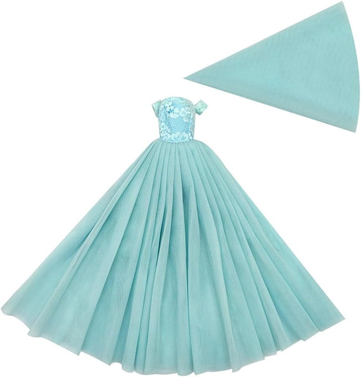 Kleidung und Zubehör für Puppenpuppen, 3 Sets Kleider für Brautkleider mit Schleier Abendrock Abendk