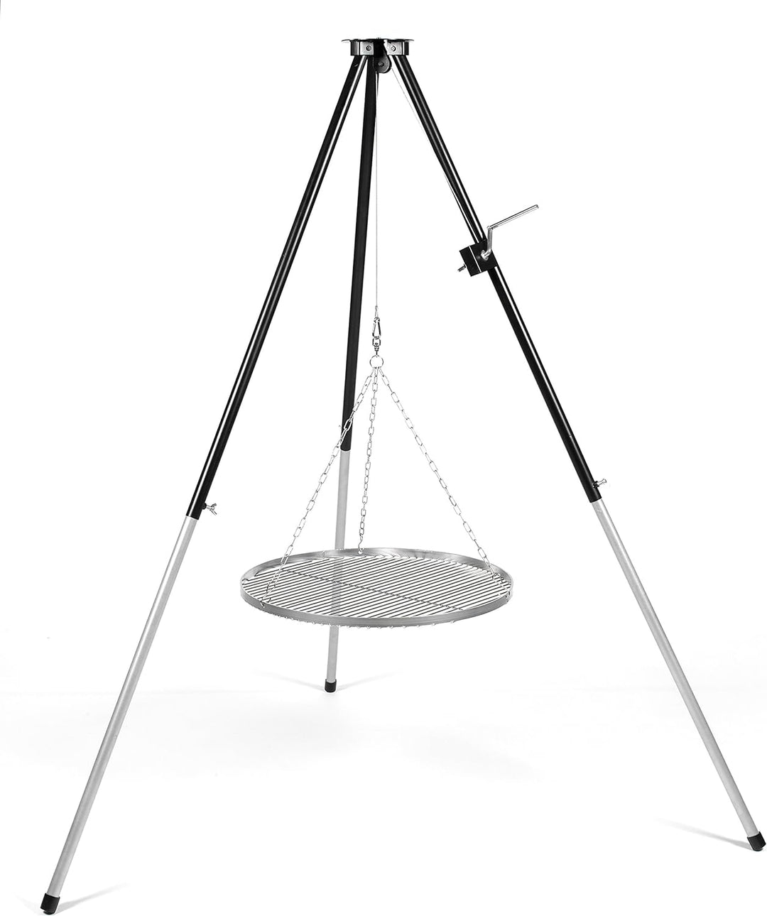 DREIBEIN SchWENKGRILL GRILLGESTELL mit Kurbel & Edelstahl Grillrost 70 cm und TASCHE