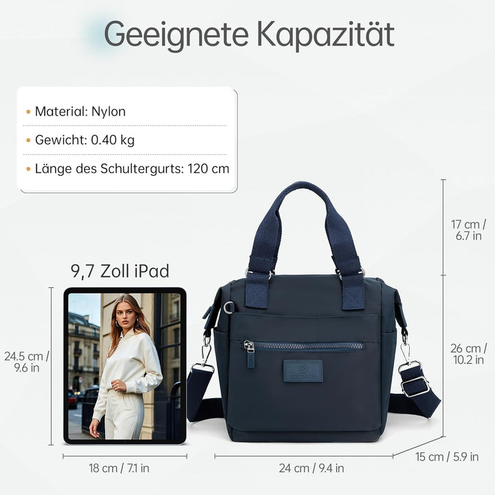 DIRRONA Beiläufig Damen Umhängetasche Multi Pocket Multi Fach Crossbody Bag Mittelgrosse Umhängetasc
