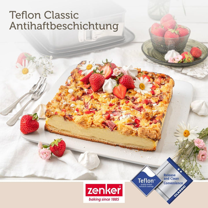 Zenker Bake, Click & Go Quadratische Springform – 24 x 24 x 8 cm – Backform mit separat erhältlichem