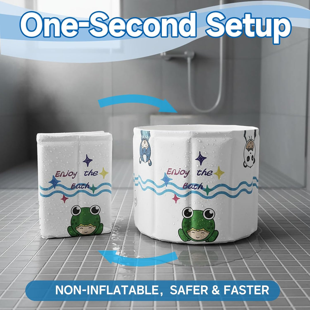 WAVYEASE Neue Design Tragbare Badewanne für Kleinkinder - Faltbare Sitzbadewanne für Kinder, Sekunde