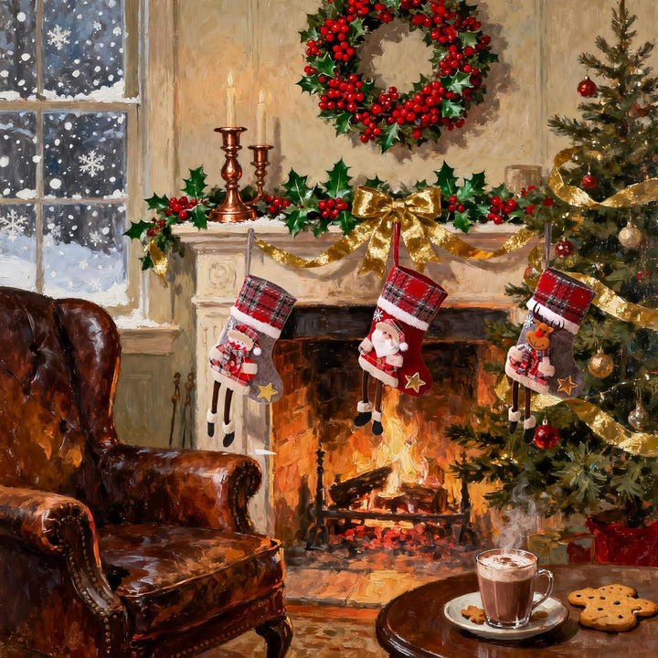 Nikolausstrumpf 3 Stück Weihnachtsstrümpf Hängende, Personalisiert Weihnachtssocken, Nikolausstiefel
