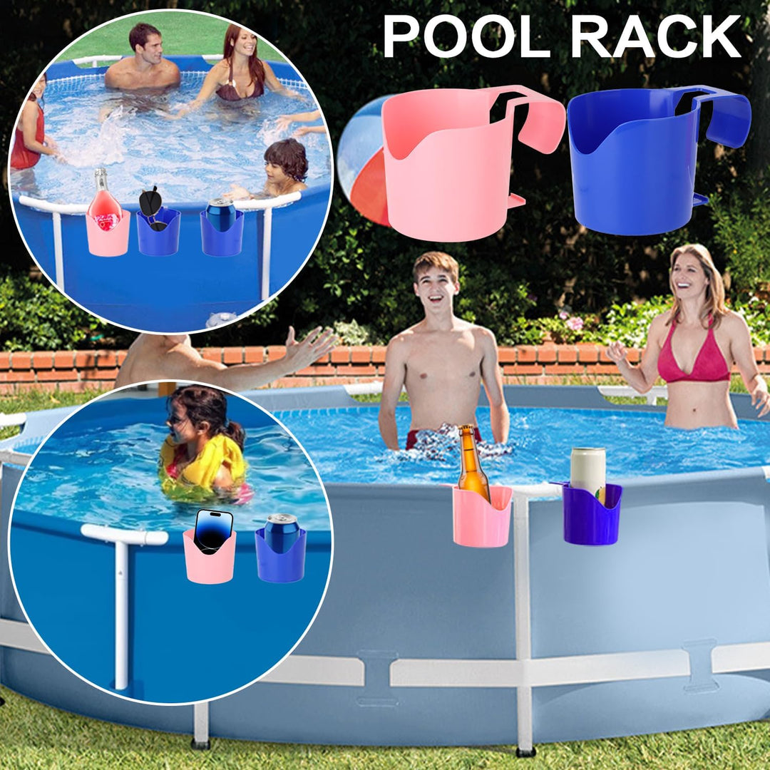 4 Stück Pool Getränkehalter Poolrand, Pool Becherhalter Kunststoff, Flaschenhalter Poolrand, Pool Zu
