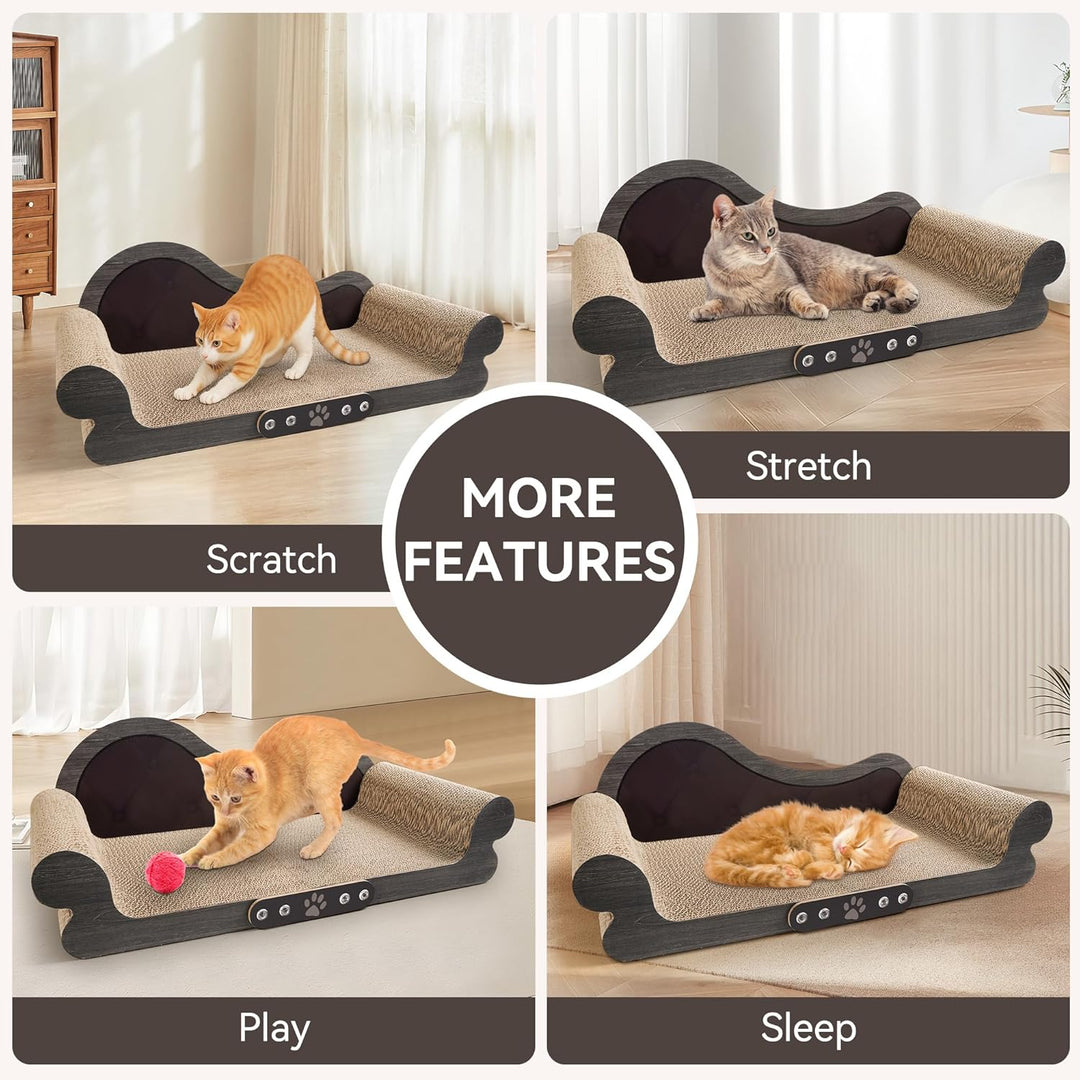 Kratzbrett Katze XXL, 68 cm Breite, Kratzmatte im Sofa-Design,Bestehend aus Hoher Dichte, die Kräfti