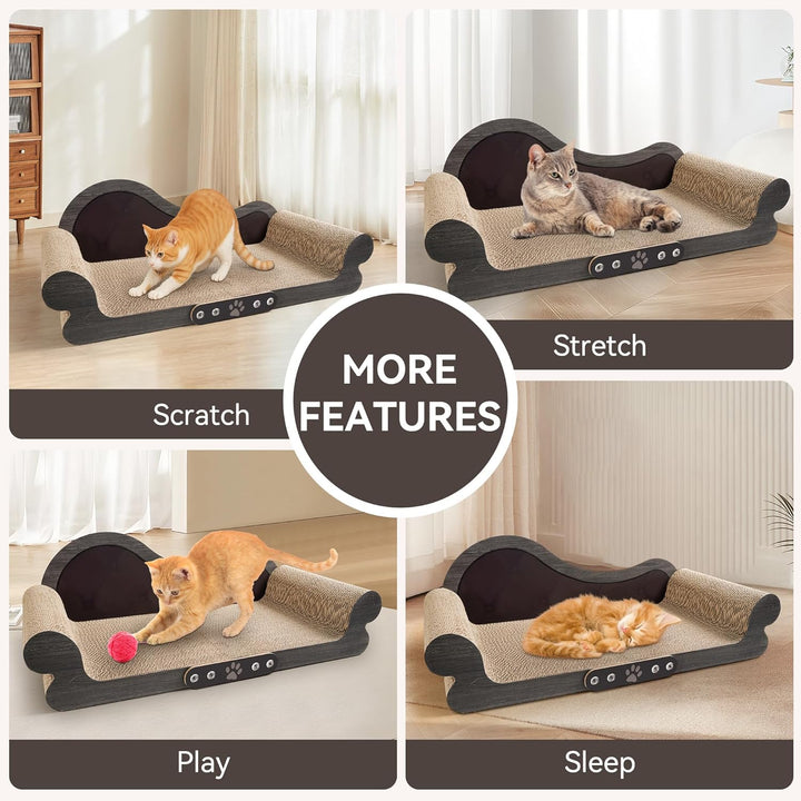 Kratzbrett Katze XXL, 68 cm Breite, Kratzmatte im Sofa-Design,Bestehend aus Hoher Dichte, die Kräfti