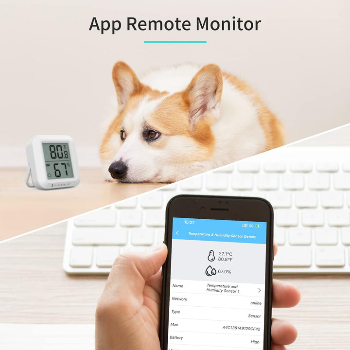 THIRDREALITY Zigbee Temperatur- und Feuchtigkeitssensor mit Digitalem LCD-Display, ZigBee Hub Erford