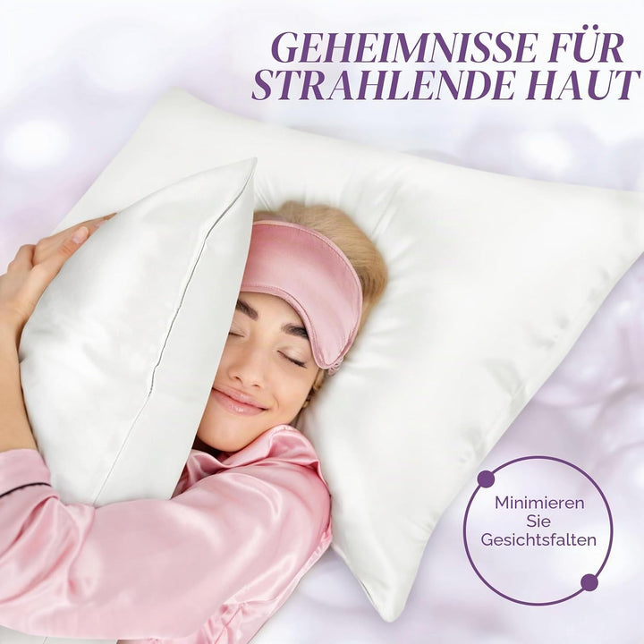 OLESILK Seide Kissenbezug Kissenhülle Haar- und Hautpflege mit Reissverschluss 16 Momme 1 Stück Elfe