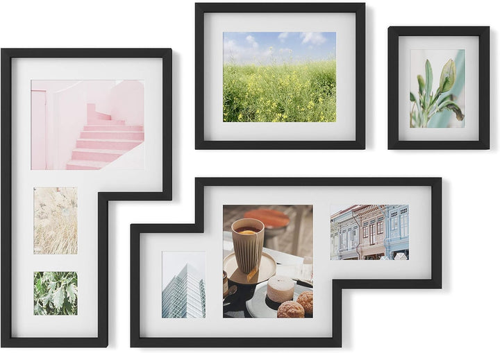Umbra Mingle Galerie Bilderrahmen-Set und Fotocollage, 4-teilig, für 10x10cm, 13x18cm, 20x25cm Bilde