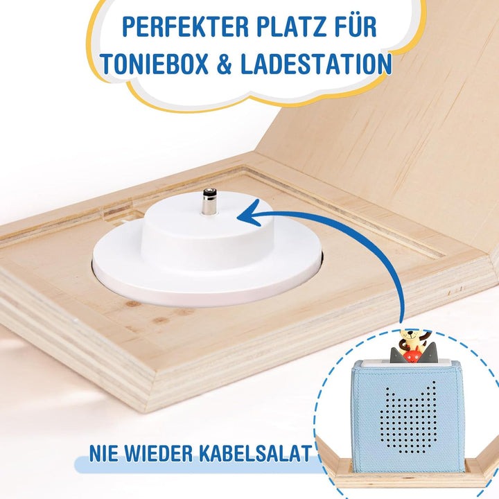 Todeco Tonie-Regal für Toniebox Hörfiguren, Magnetische Aufbewahrung für 60-70 Tonie, Wandregal und