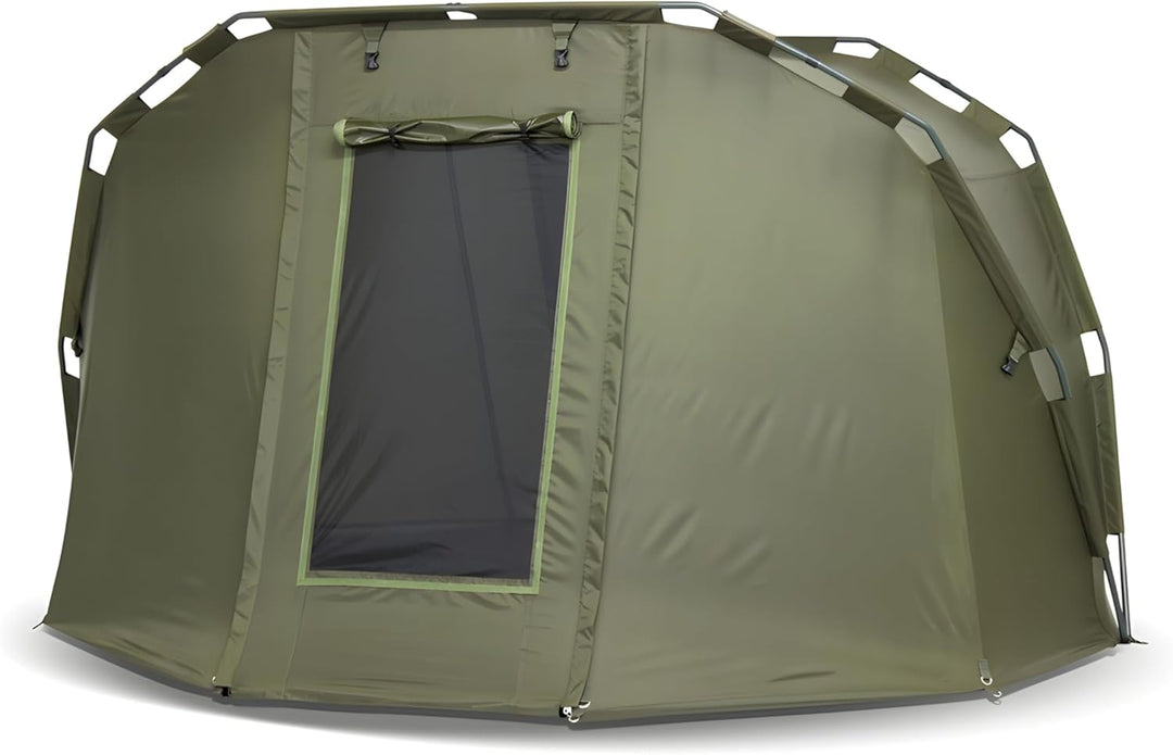 Lucx® Caracal Angelzelt 1 bis 2 Mann Bivvy 2 Personen Karpfenzelt Carp Dome Anglerzelt 295x290x165cm